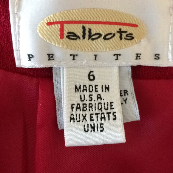 Talbots lined scarlet wool midi with side slit - Picture 3 of 8